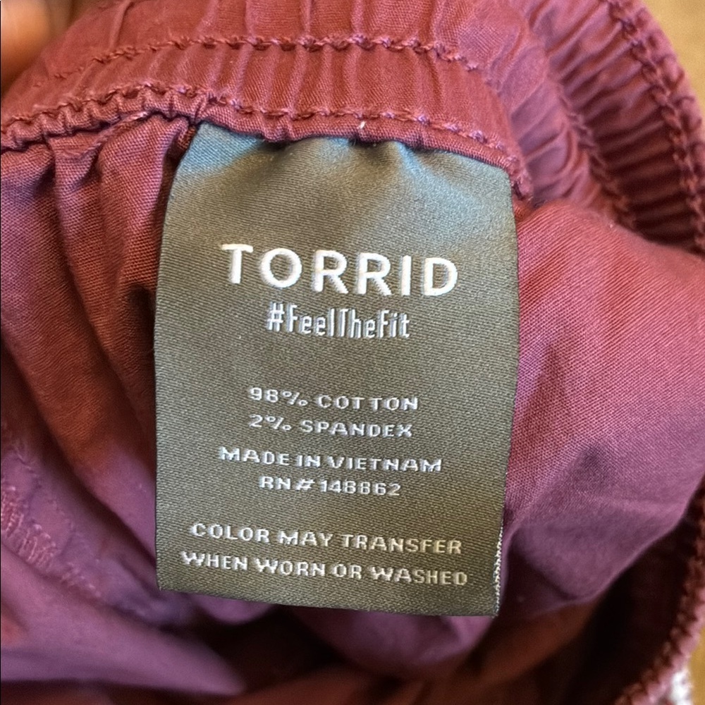 Torrid Rust Red Pants With Elastic Waistband And … - image 3